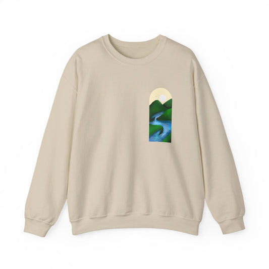 La Porta: Sunrise | Nature-Inspired Unisex Heavy Blend™ Crewneck Sweatshirt, Cozy Gift for Outdoors Lovers, Landscape Sweatshirt, Casual Wear, Every Day Comfort