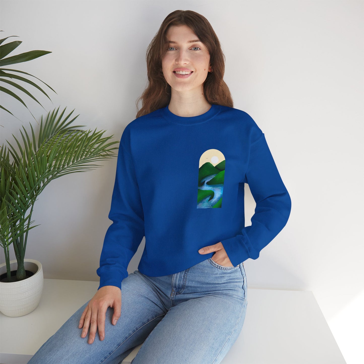 La Porta: Sunrise | Nature-Inspired Unisex Heavy Blend™ Crewneck Sweatshirt, Cozy Gift for Outdoors Lovers, Landscape Sweatshirt, Casual Wear, Every Day Comfort