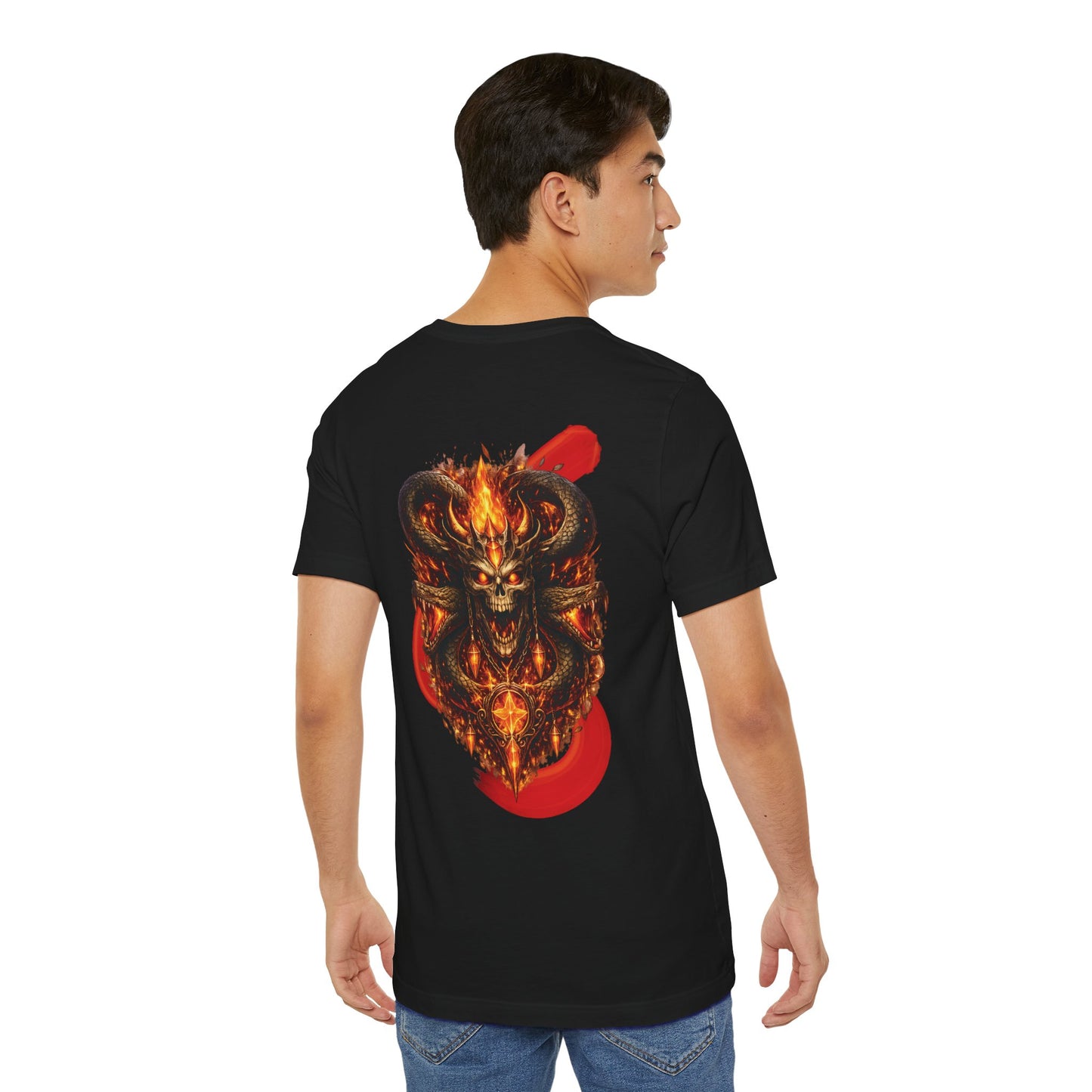 Soul of Fire | Demonic Flame Skull Tee — Gothic Metal Band-Style Graphic T-Shirt | Oscar Bayazit