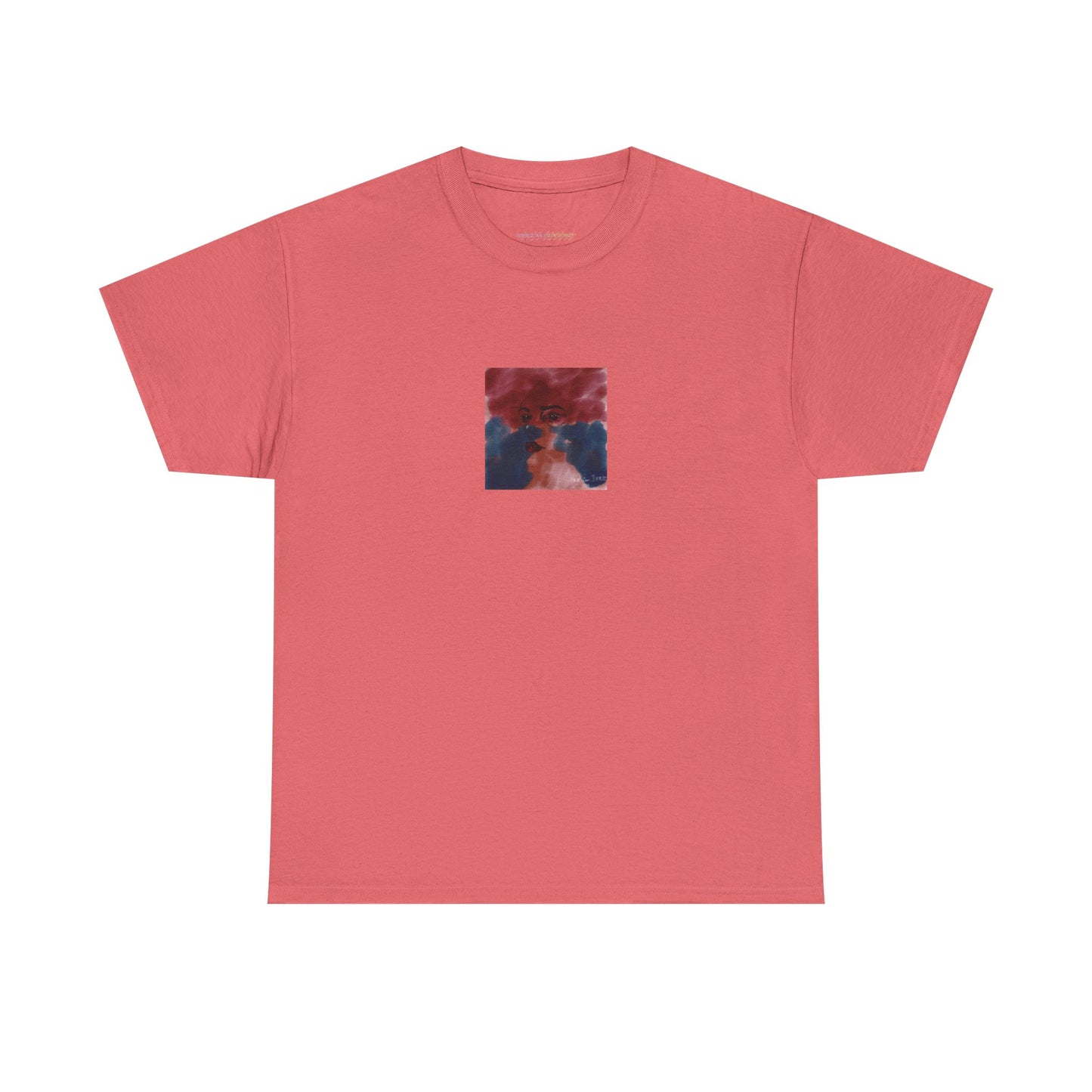 Vista 2018 | Abstract Face T-Shirt — Red, Blue & Orange Cloud Paint Graphic Tee | Oscar Bayazit