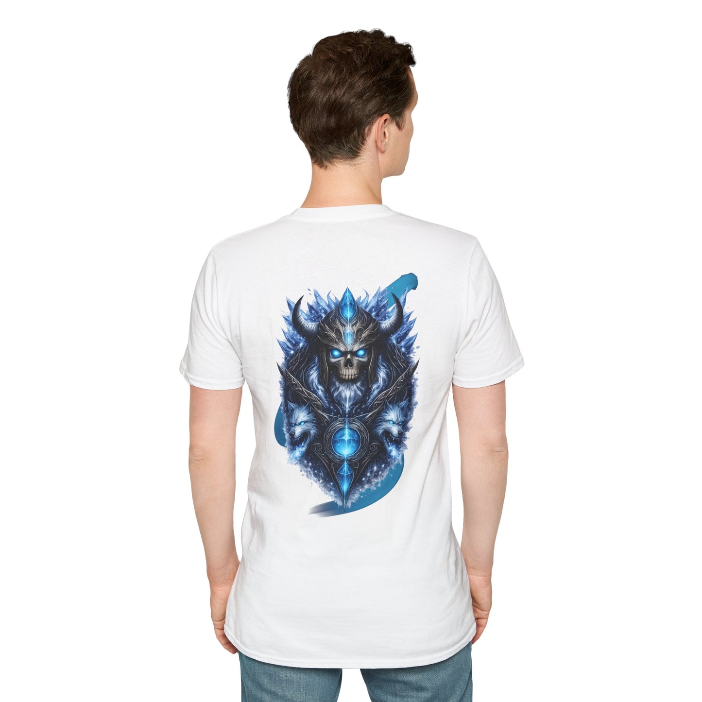Soul of Ice | Dark Fantasy Skull Graphic Tee | Blue Crystal Wolf Unisex T-Shirt | Gothic Streetwear | Oscar Bayazit