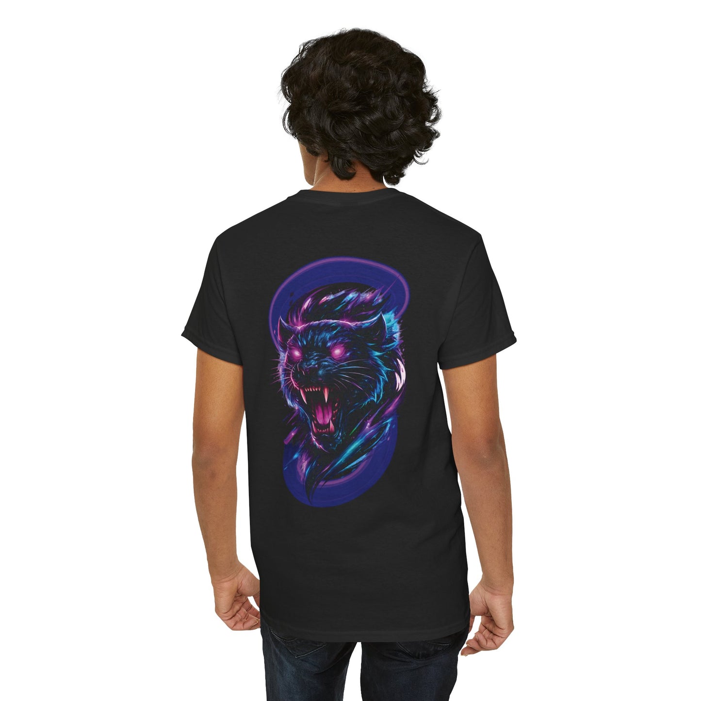 Phantom Fang | Neon Panther Graphic Tee — Dark Fantasy Glowing Eyes Unisex T-Shirt | Oscar Bayazit