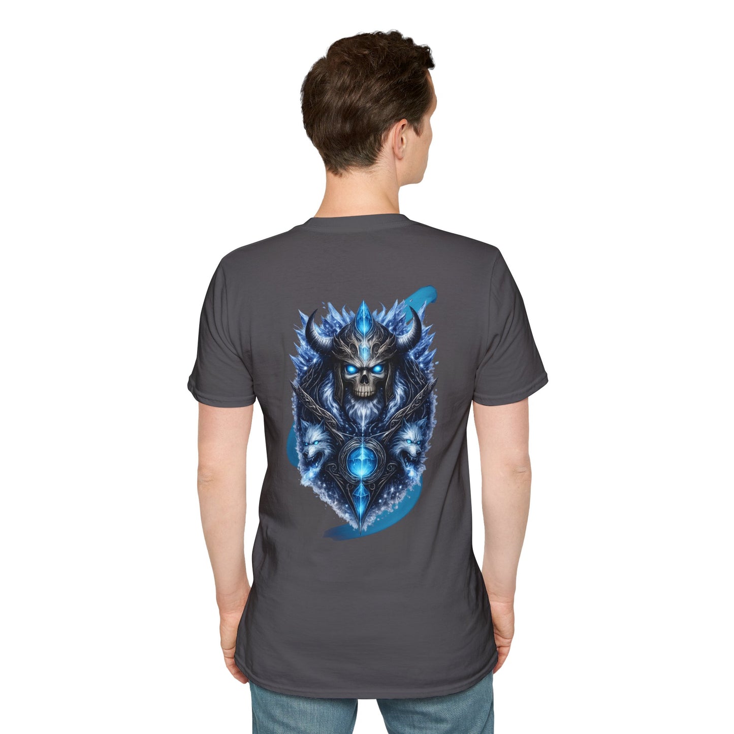 Soul of Ice | Dark Fantasy Skull Graphic Tee | Blue Crystal Wolf Unisex T-Shirt | Gothic Streetwear | Oscar Bayazit