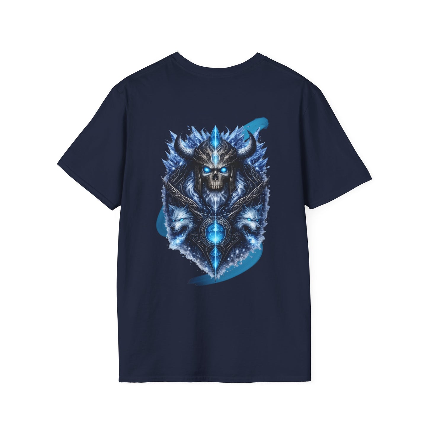 Soul of Ice | Dark Fantasy Skull Graphic Tee | Blue Crystal Wolf Unisex T-Shirt | Gothic Streetwear | Oscar Bayazit