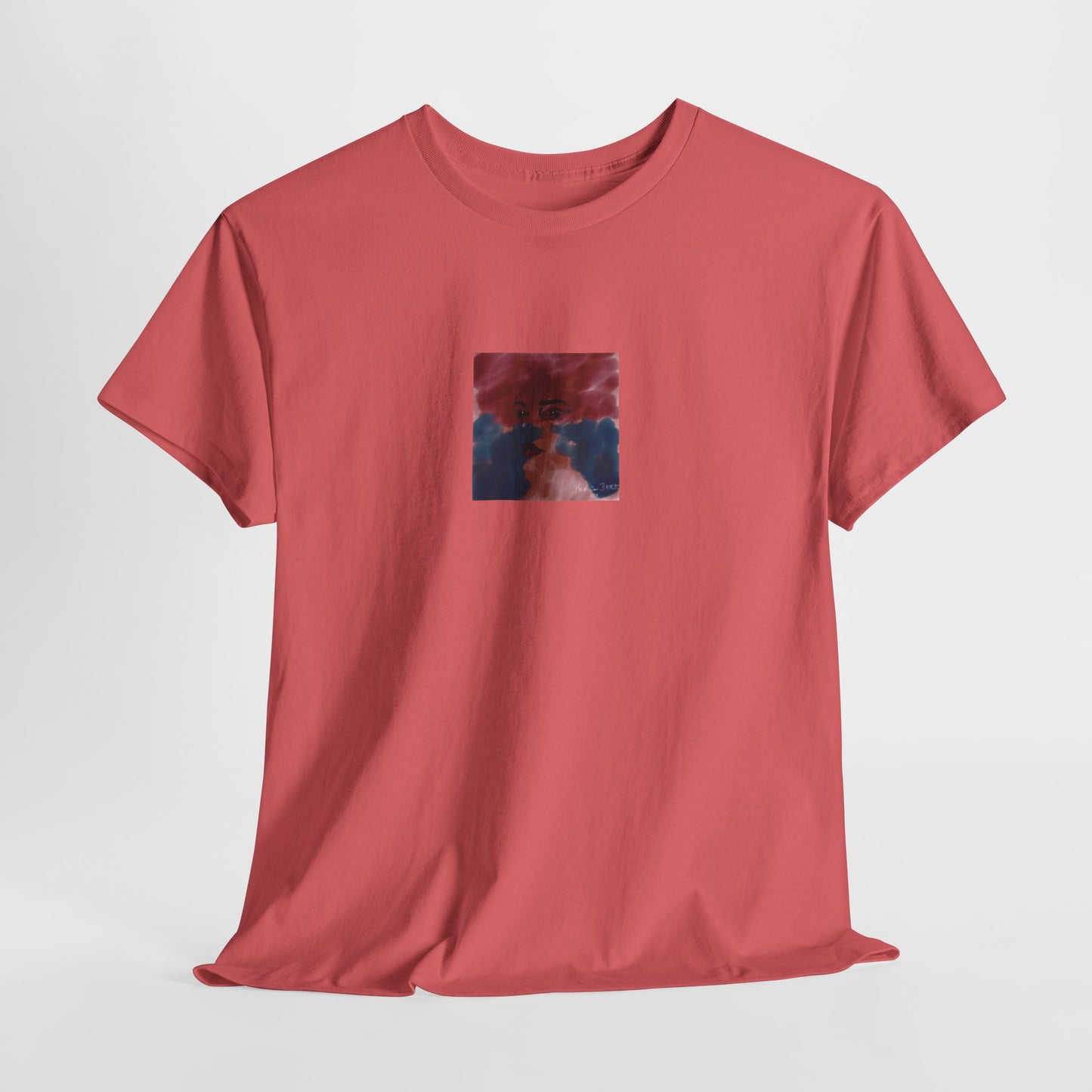 Vista 2018 | Abstract Face T-Shirt — Red, Blue & Orange Cloud Paint Graphic Tee | Oscar Bayazit