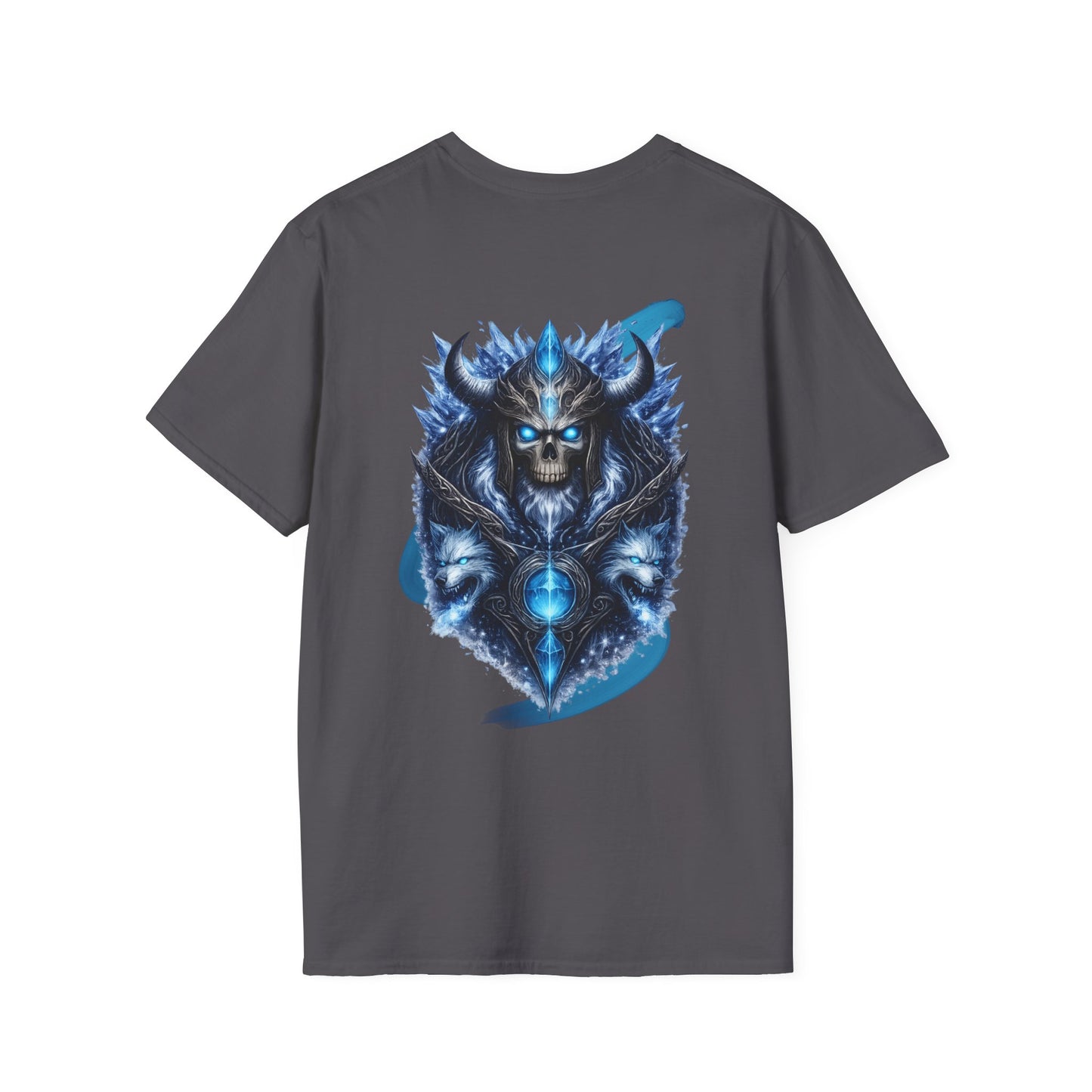 Soul of Ice | Dark Fantasy Skull Graphic Tee | Blue Crystal Wolf Unisex T-Shirt | Gothic Streetwear | Oscar Bayazit
