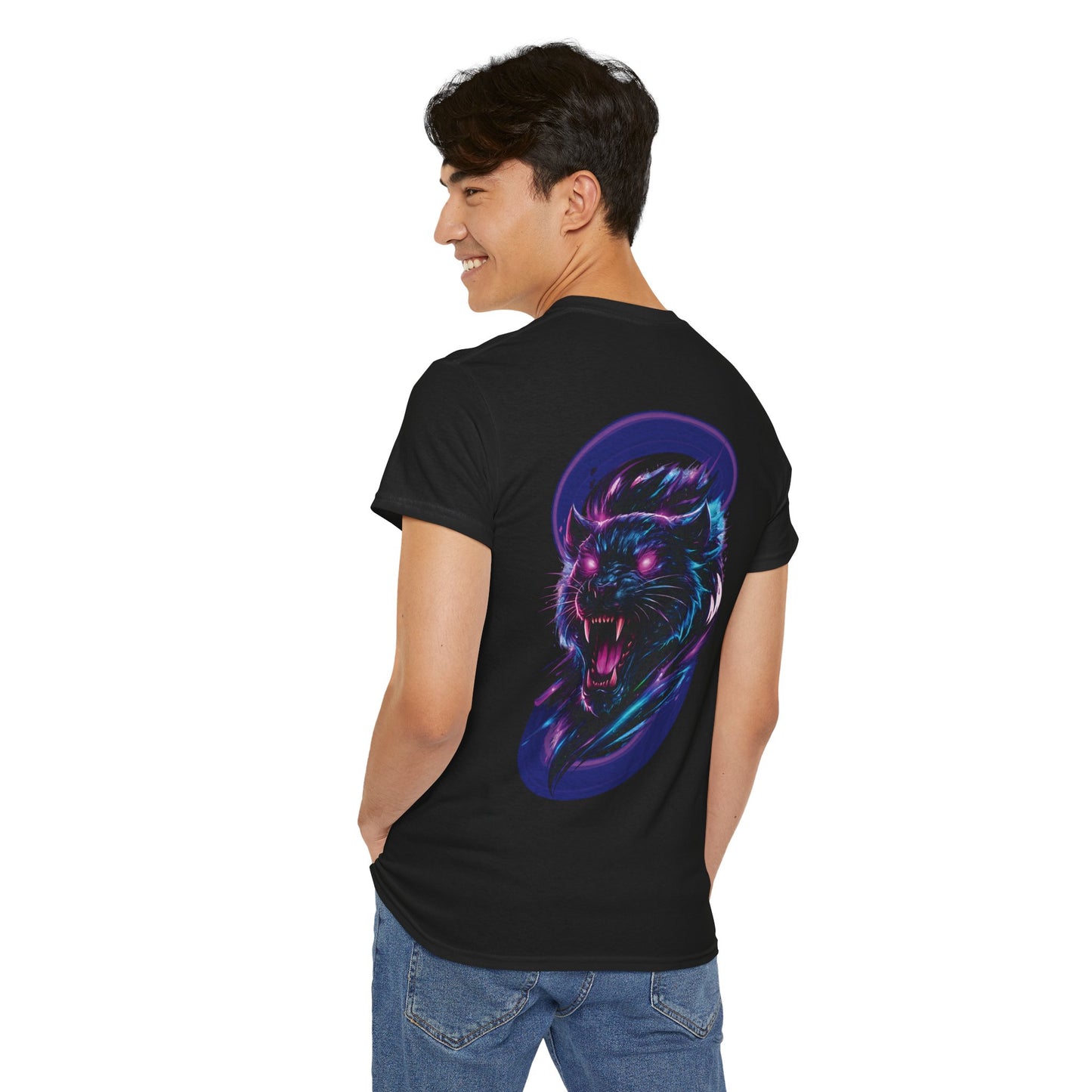Phantom Fang | Neon Panther Graphic Tee — Dark Fantasy Glowing Eyes Unisex T-Shirt | Oscar Bayazit
