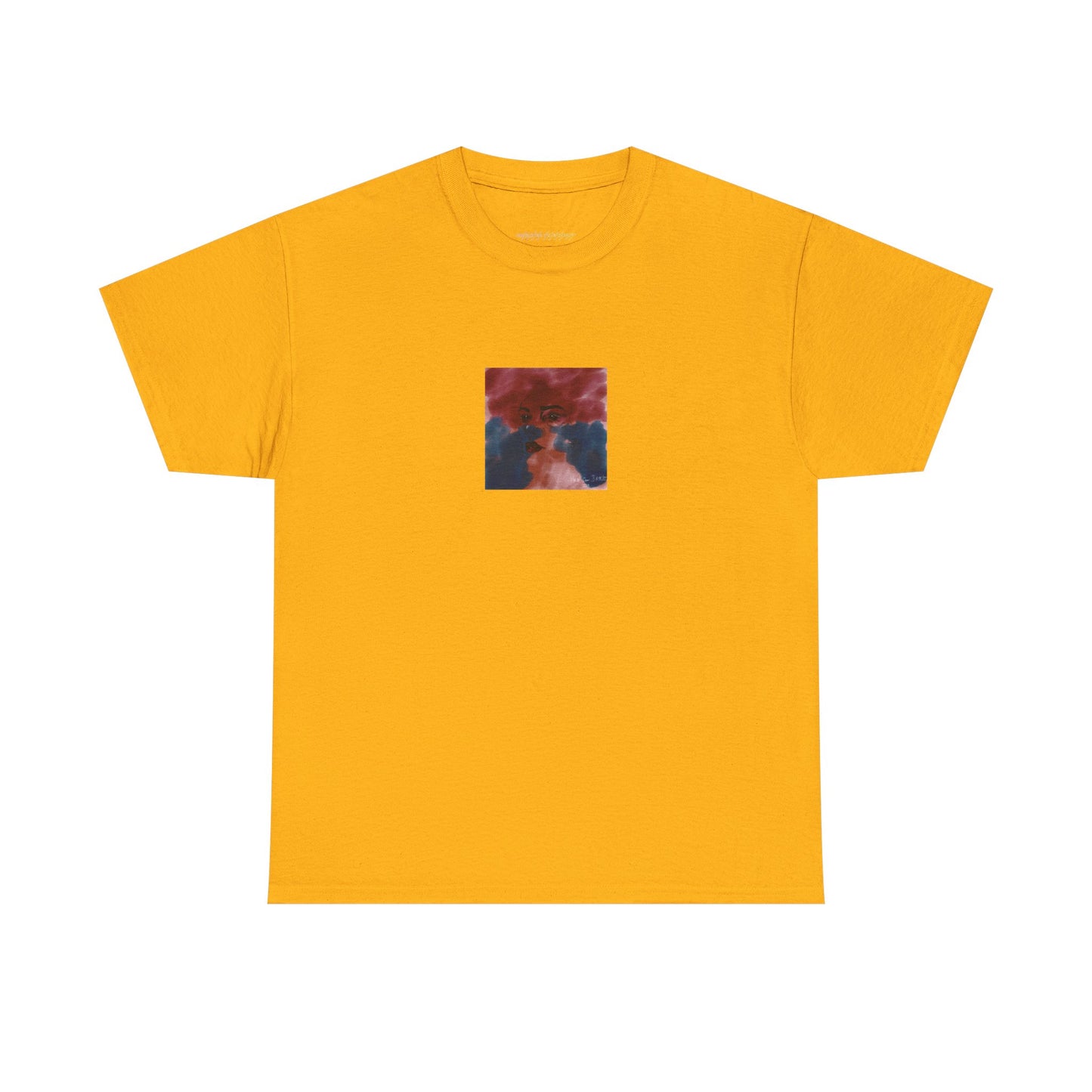 Vista 2018 | Abstract Face T-Shirt — Red, Blue & Orange Cloud Paint Graphic Tee | Oscar Bayazit