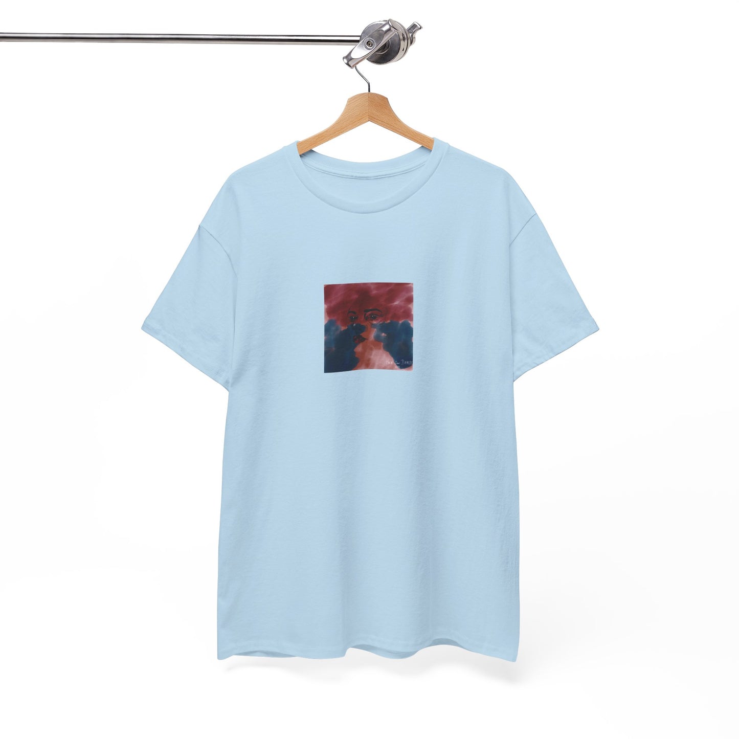 Vista 2018 | Abstract Face T-Shirt — Red, Blue & Orange Cloud Paint Graphic Tee | Oscar Bayazit