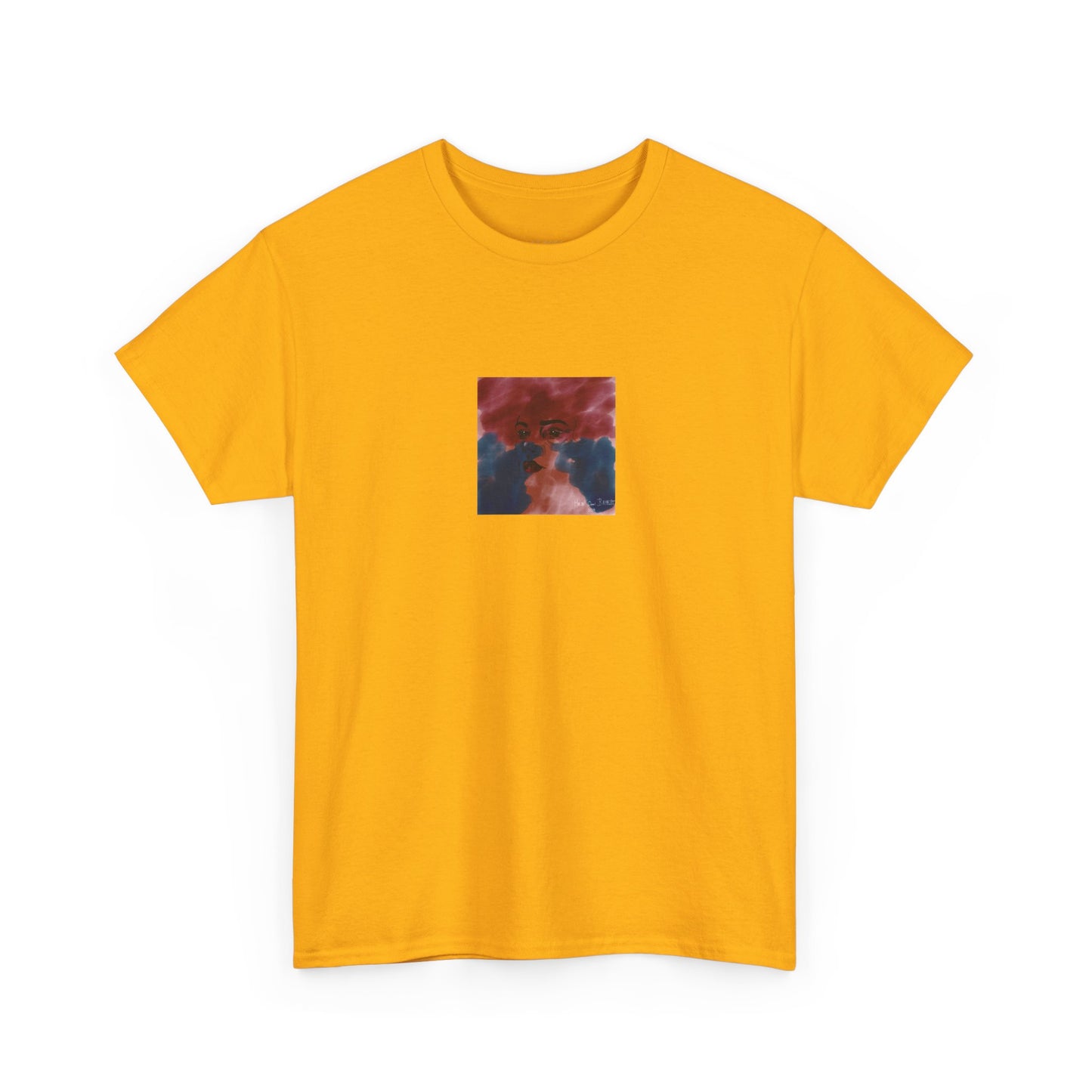 Vista 2018 | Abstract Face T-Shirt — Red, Blue & Orange Cloud Paint Graphic Tee | Oscar Bayazit