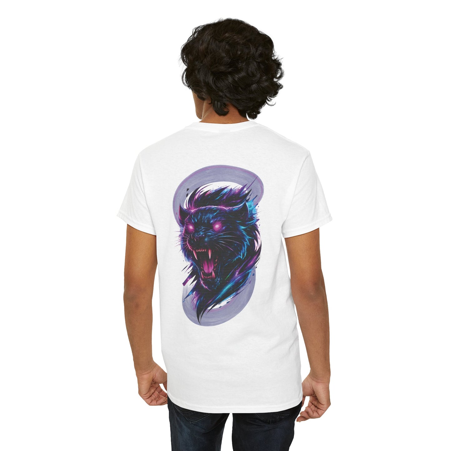 Phantom Fang | Neon Panther Graphic Tee — Dark Fantasy Glowing Eyes Unisex T-Shirt | Oscar Bayazit