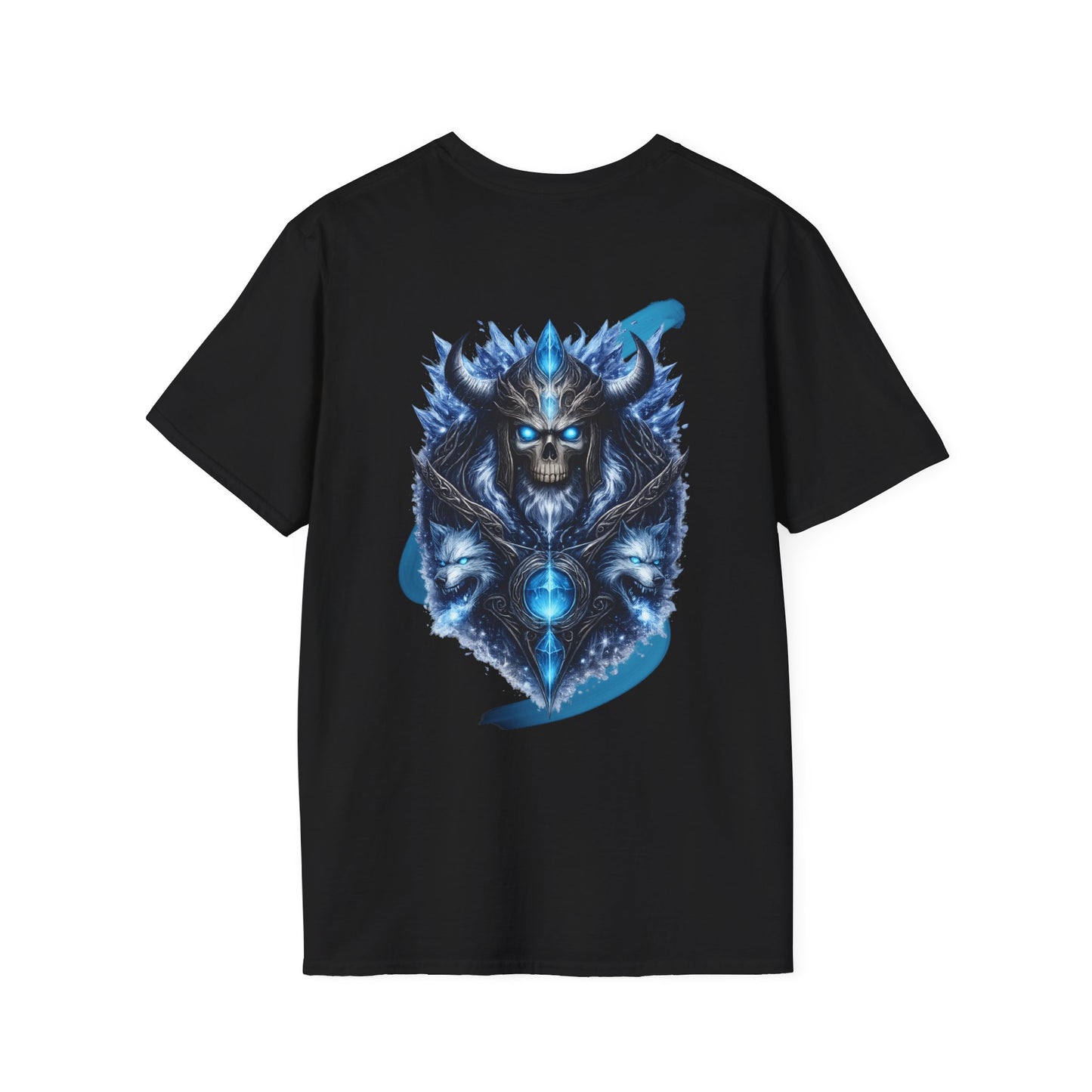 Soul of Ice | Dark Fantasy Skull Graphic Tee | Blue Crystal Wolf Unisex T-Shirt | Gothic Streetwear | Oscar Bayazit