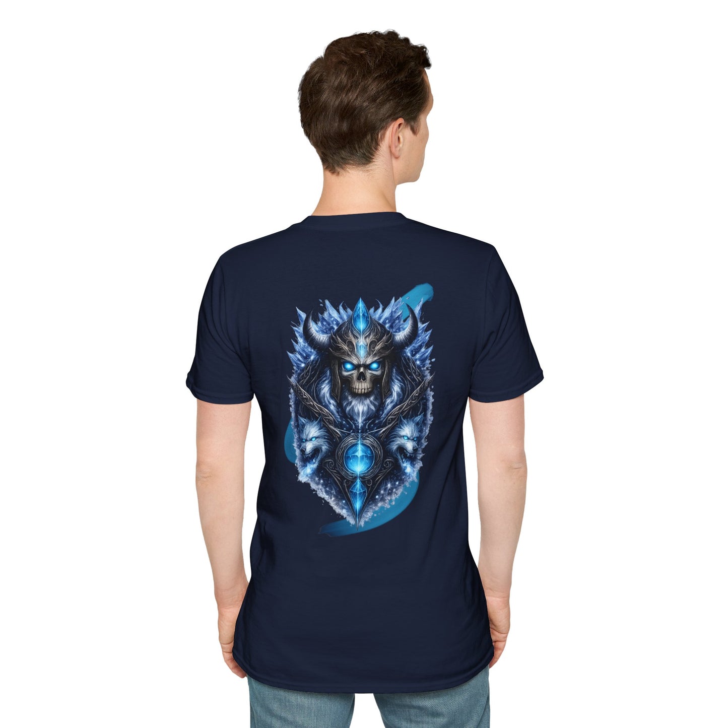 Soul of Ice | Dark Fantasy Skull Graphic Tee | Blue Crystal Wolf Unisex T-Shirt | Gothic Streetwear | Oscar Bayazit