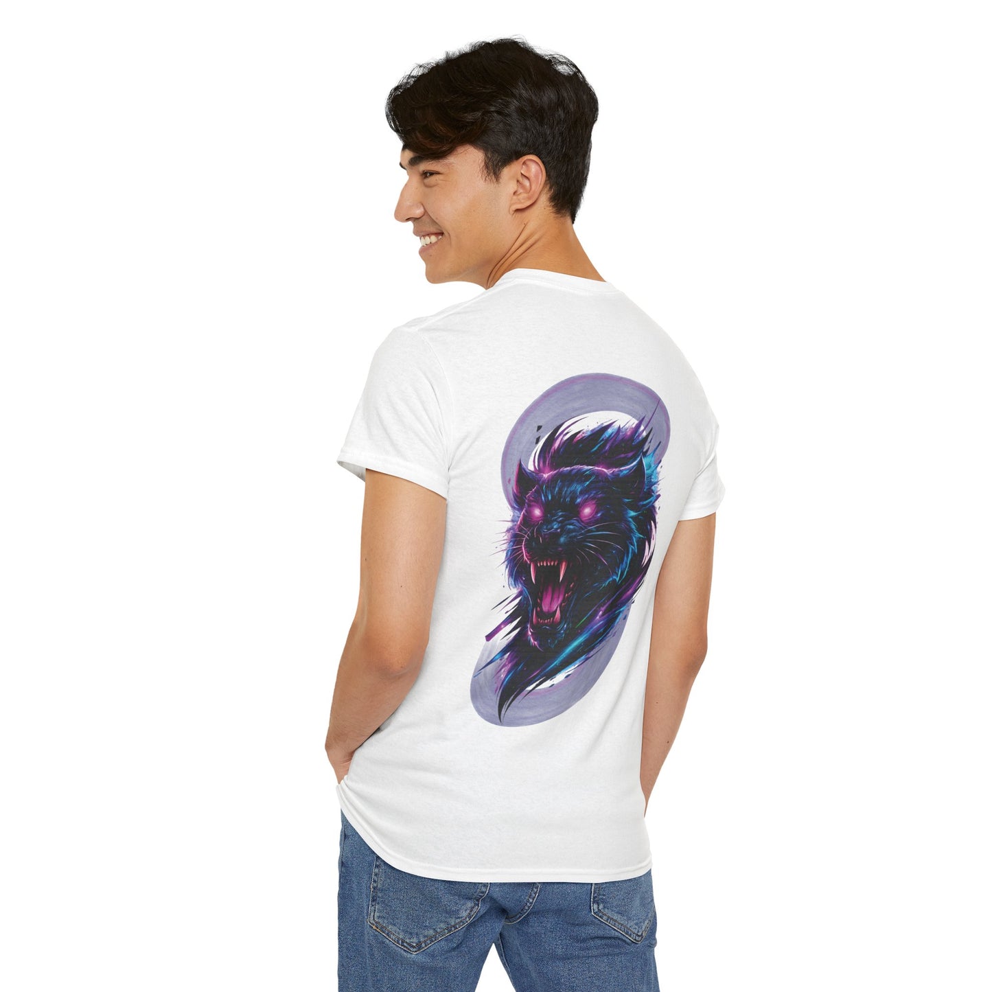 Phantom Fang | Neon Panther Graphic Tee — Dark Fantasy Glowing Eyes Unisex T-Shirt | Oscar Bayazit